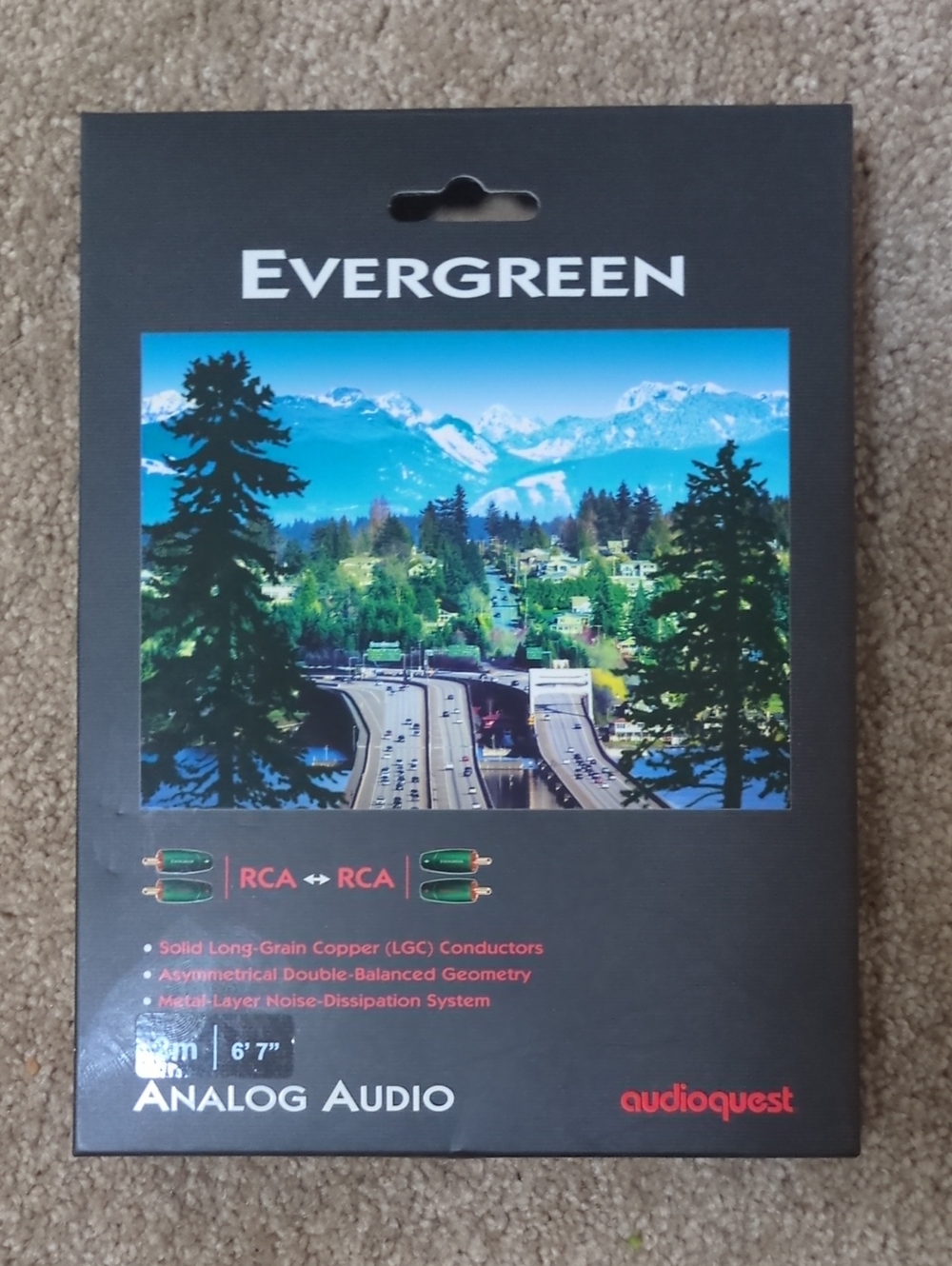 Audioquest Evergreen RCA To RCA 6 Feet 7 Inches